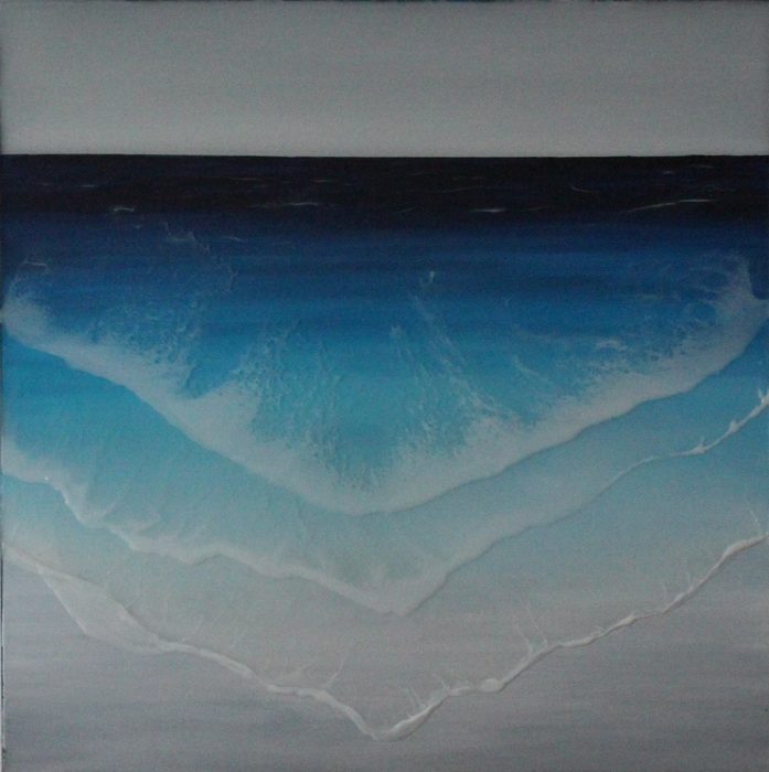 Olas – turquoise waves with white foam in resin